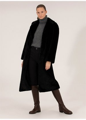 Черное женское пальто большого размера Pierre Cardin