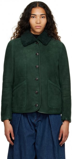 Зеленая кожаная куртка Brainticket MK2 YMC
