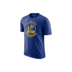 Stephen Curry #30 Golden State Warriors NBA Letter Pattern Print Breathable Sports Short-Sleeve T-Shirt Men Tops Blue BQ1531-401 Nike
