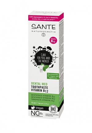 Зубная паста Sante с витамином В12 и фтором, 75 мл. Цвет: прозрачный