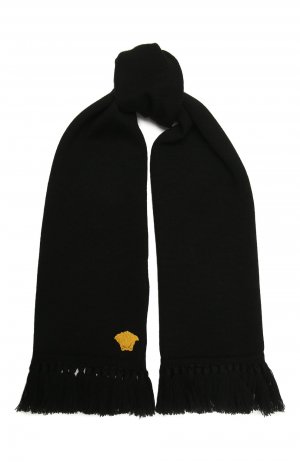 Шерстяной шарф Versace. Цвет: чёрный