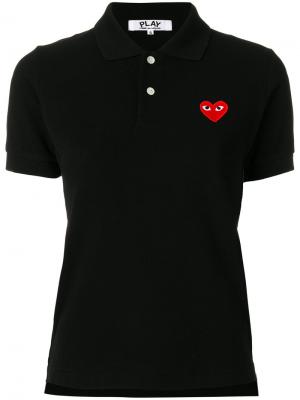 Рубашка-поло с логотипом Comme Des Garçons Play. Цвет: черный