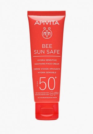 Крем солнцезащитный Apivita БИ САН СЭЙФ успокаивающий, для чувствительной кожи лица SPF50+, 50 мл. Цвет: разноцветный
