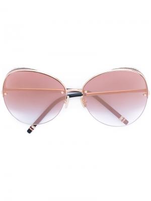 Солнцезащитные очки в круглой оправе Boucheron Eyewear. Цвет: металлик