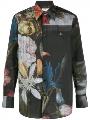 Рубашка с длинными рукавами и цветочным принтом Vivienne Westwood. Цвет: черный