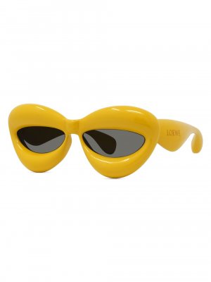 Солнцезащитные очки «кошачий глаз» 55 мм с завышенной талией, желтый Loewe