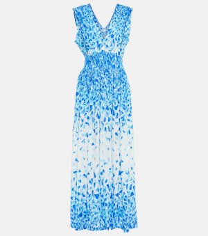 Платье миди Faye с принтом POUPETTE ST BARTH, синий Barth
