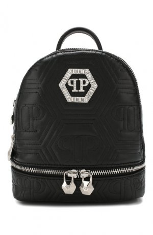 Кожаный рюкзак Philipp Plein. Цвет: черный