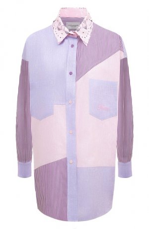 Рубашка изо льна и хлопка Forte Dei Marmi Couture. Цвет: разноцветный