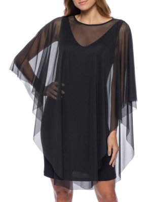 Платье-футляр из сетчатой ткани , черный Marina
