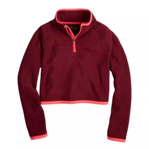 Пуловер из микрофлиса с молнией 1/4 для девочек 7–20 лет стандартного и большого размера , красный Tek Gear