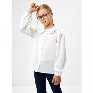 Школьная блуза , размер 122, белый Sela. Цвет: белый
