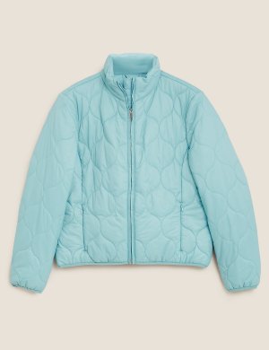 Стеганая куртка-пуховик, Marks&Spencer Marks & Spencer. Цвет: пастельный голубой