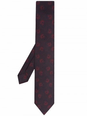 Шелковый галстук с геометричным узором Barba. Цвет: красный