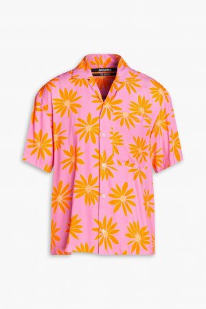 Джинсовая рубашка с цветочным принтом JACQUEMUS, розовый Jacquemus