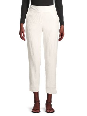 Мятые укороченные брюки Soft white Calvin Klein