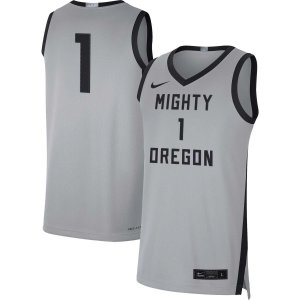 Мужская баскетбольная майка №1 серого/черного цвета Oregon Ducks Limited Nike