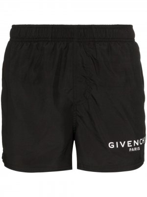 Плавки-шорты с кулиской и логотипом Givenchy. Цвет: черный