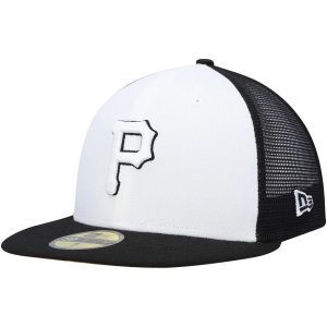 Мужская кепка New Era черная/белая Pittsburgh Pirates 2023 для тренировок на поле 59FIFTY Облегающая шляпа