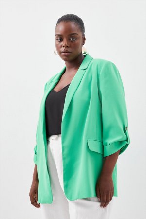 Мягкий непринужденный пиджак больших размеров , зеленый Karen Millen