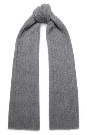 Кашемировый шарф фактурной вязки Kashja` Cashmere. Цвет: серый