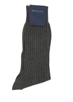 Серые мужские носки в рубчик Bresciani