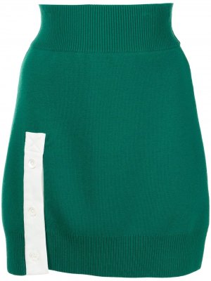 Трикотажная юбка мини Rugby Monse. Цвет: зеленый