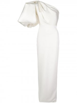 Вечернее платье с объемными рукавами Solace London. Цвет: белый