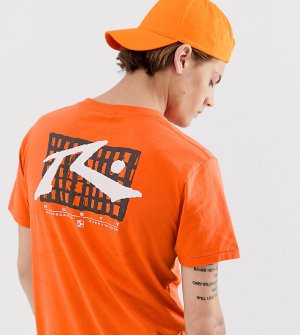 Оранжевая футболка с принтом -Черный Rusty
