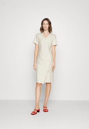 Летнее платье V-Neck Dress With Zip Details , цвет open white BOSS