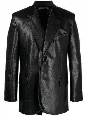 Однобортный пиджак с жатым эффектом Y/Project. Цвет: черный