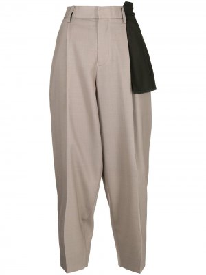Укороченные брюки со вставками Kolor. Цвет: коричневый