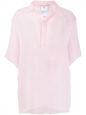 Рубашка-поло с узором в елочку Marco De Vincenzo. Цвет: розовый