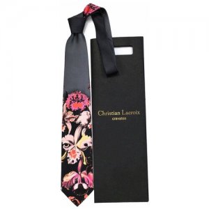 Итальянский галстук с цветами 837520 Christian Lacroix. Цвет: черный