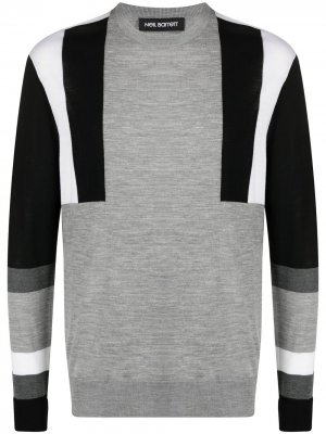 Пуловер со вставками Neil Barrett. Цвет: серый