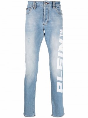 Прямые джинсы с логотипом Philipp Plein. Цвет: синий