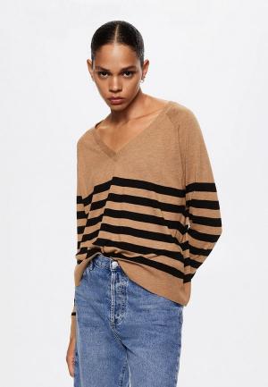 Пуловер Mango LUCAVR. Цвет: бежевый
