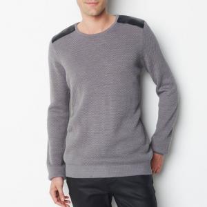Пуловер с круглым вырезом, 100% хлопка SOFT GREY. Цвет: черный