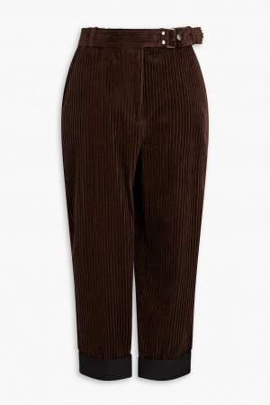 Укороченные зауженные брюки из хлопкового вельвета 3.1 PHILLIP LIM, коричневый Lim