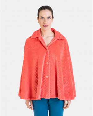 Женский короткий халат без рукавов типа пончо , оранжевый Massana