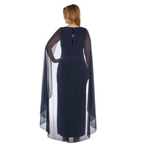 Женское шифоновое вечернее платье с накидкой Duster , темно-синий R&M Richards