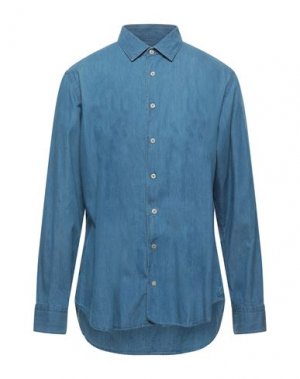 Джинсовая рубашка ALEX DORIANI. Цвет: синий
