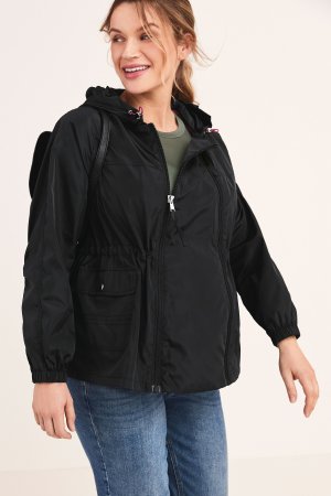 Легкая непромокаемая куртка для беременных 2-в-1 которую легко упаковать , черный Next
