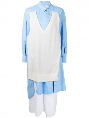 Платье-рубашка со вставками Enföld. Цвет: синий