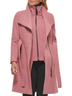 Пальто с запахом и поясом , цвет Rose Calvin Klein
