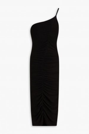 Платье миди из джерси в рубчик на одно плечо ENZA COSTA, черный Costa