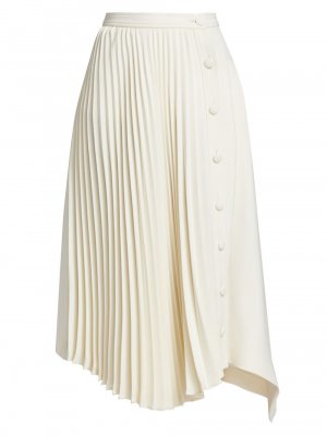 Асимметричная юбка-миди со складками , слоновая кость Adam Lippes