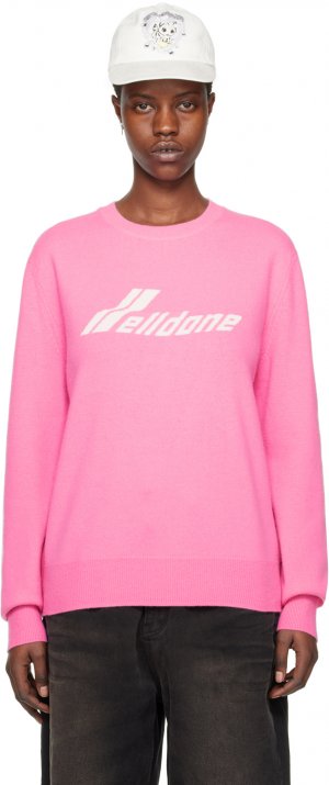 Розовый жаккардовый свитер We11Done