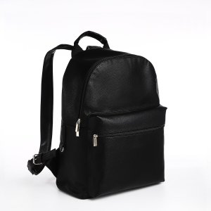 Рюкзак городской textura из искусственной кожи на молнии, наружный карман, цвет черный