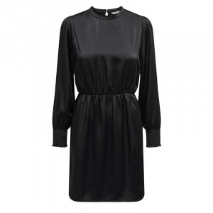 Черное атласное коктейльное платье с длинными рукавами ТОЛЬКО для женщин Only